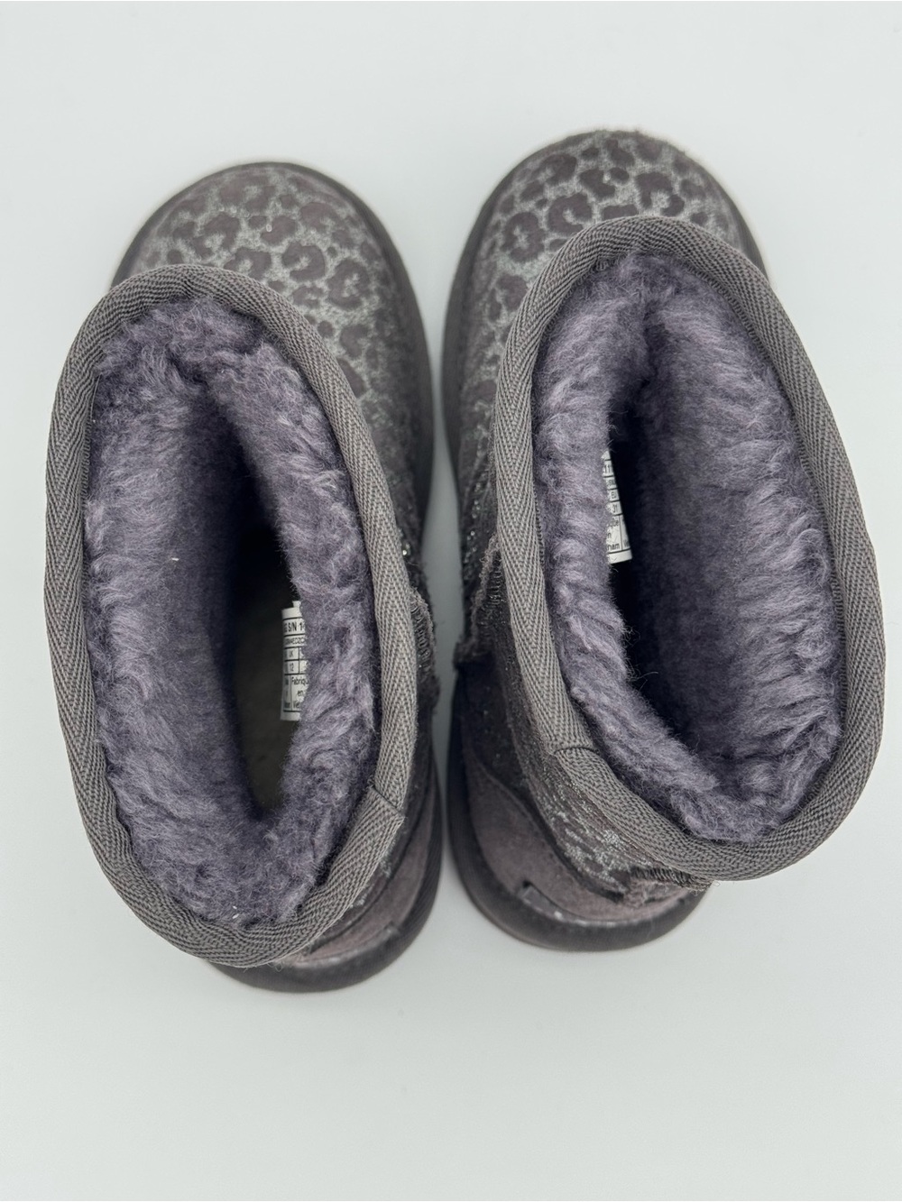 UGG Classic II Glitter Leopard winter boots girls size 13 leather shearling kids - Picture 3 of 11